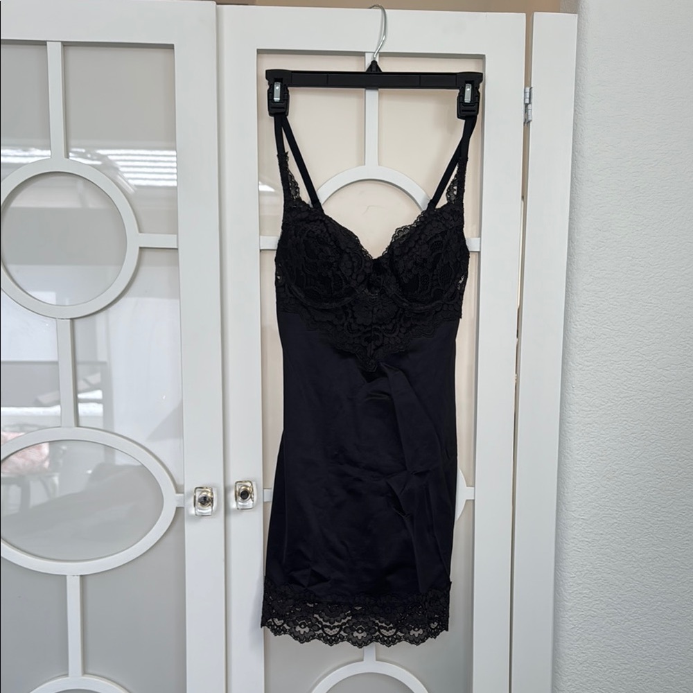 Elegant Black Lace Slip Dress